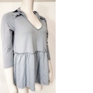 New Soul Cake Lightweight Babydoll Hoodie Blue Gray Color Boho Size S